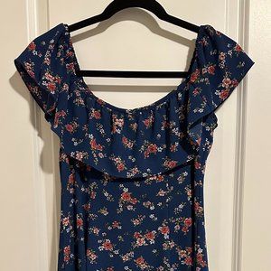 Floral off - the shoulder dress